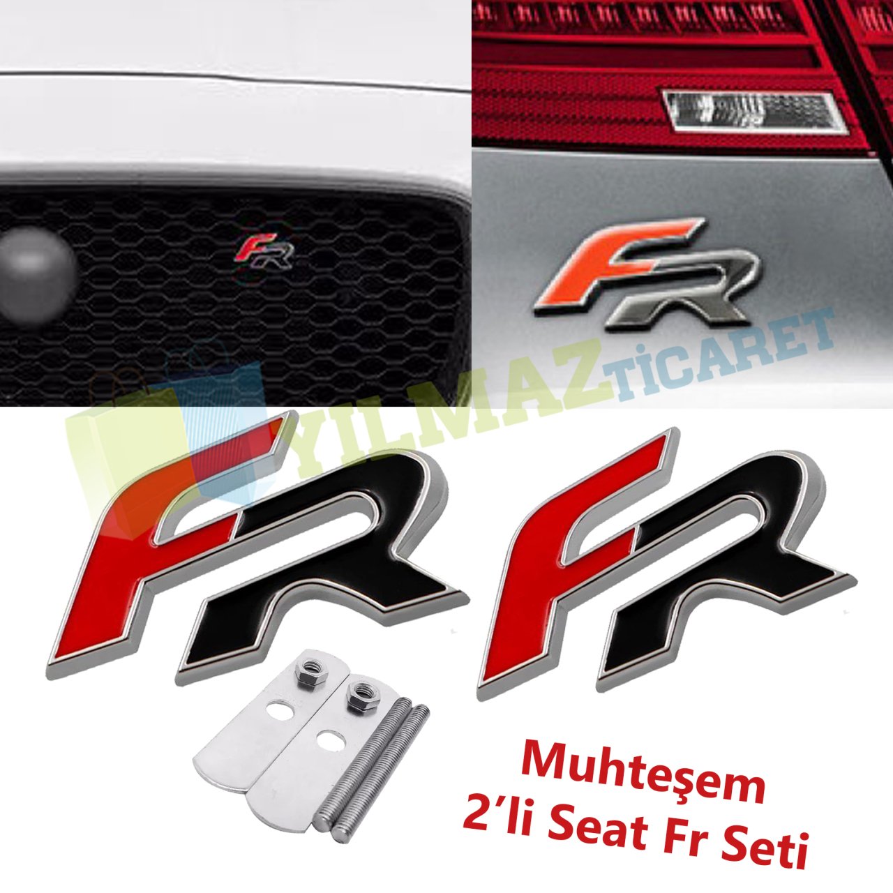 Seat Leon Ibiza Fr Logo Amblem Ön Arka Takım Paslanmaz Çelik