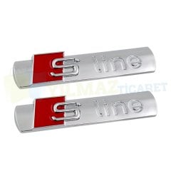 Audi S Line Yan Logo Çamurluk Arma Amblem Paslanmaz Çelik Parlak 1 Adet Yüksek Kaliteli Kalıp