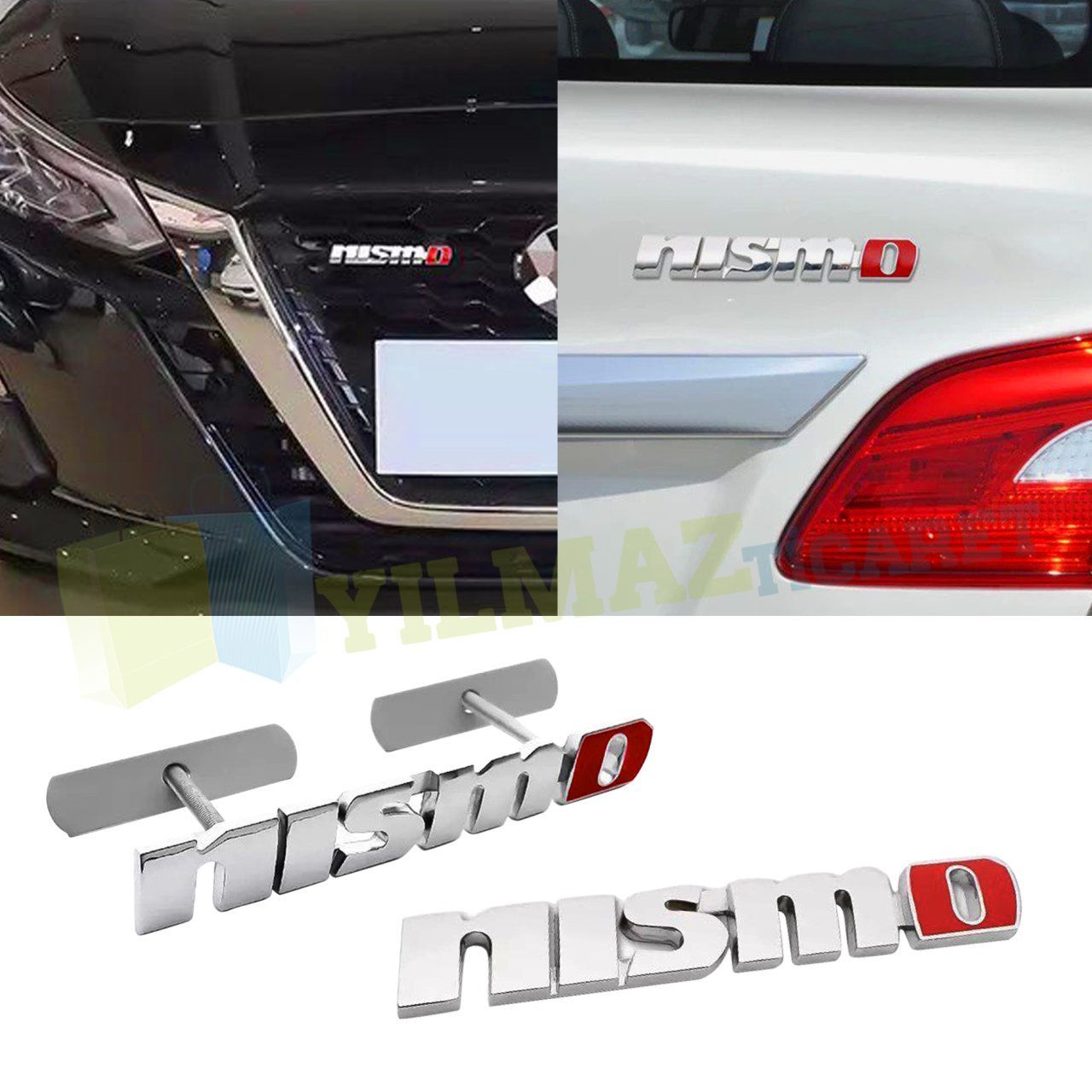 Nissan Nismo Logo Arma Ön Panjur Bagaj Set Amblem Paslanmaz Çelik