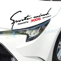 Peugeot 3008 Logo Sport Mind Kaput Far Oto Sticker Yapıştırma