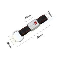 Audi S Line Anahtarlık Deri Metal Siyah Kırmızı Sürpriz Hediyeli