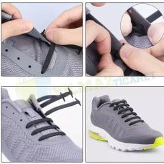 Renkli Silikon Ayakkabı Bağcık 8+8 Adet Kaliteli Kauçuk