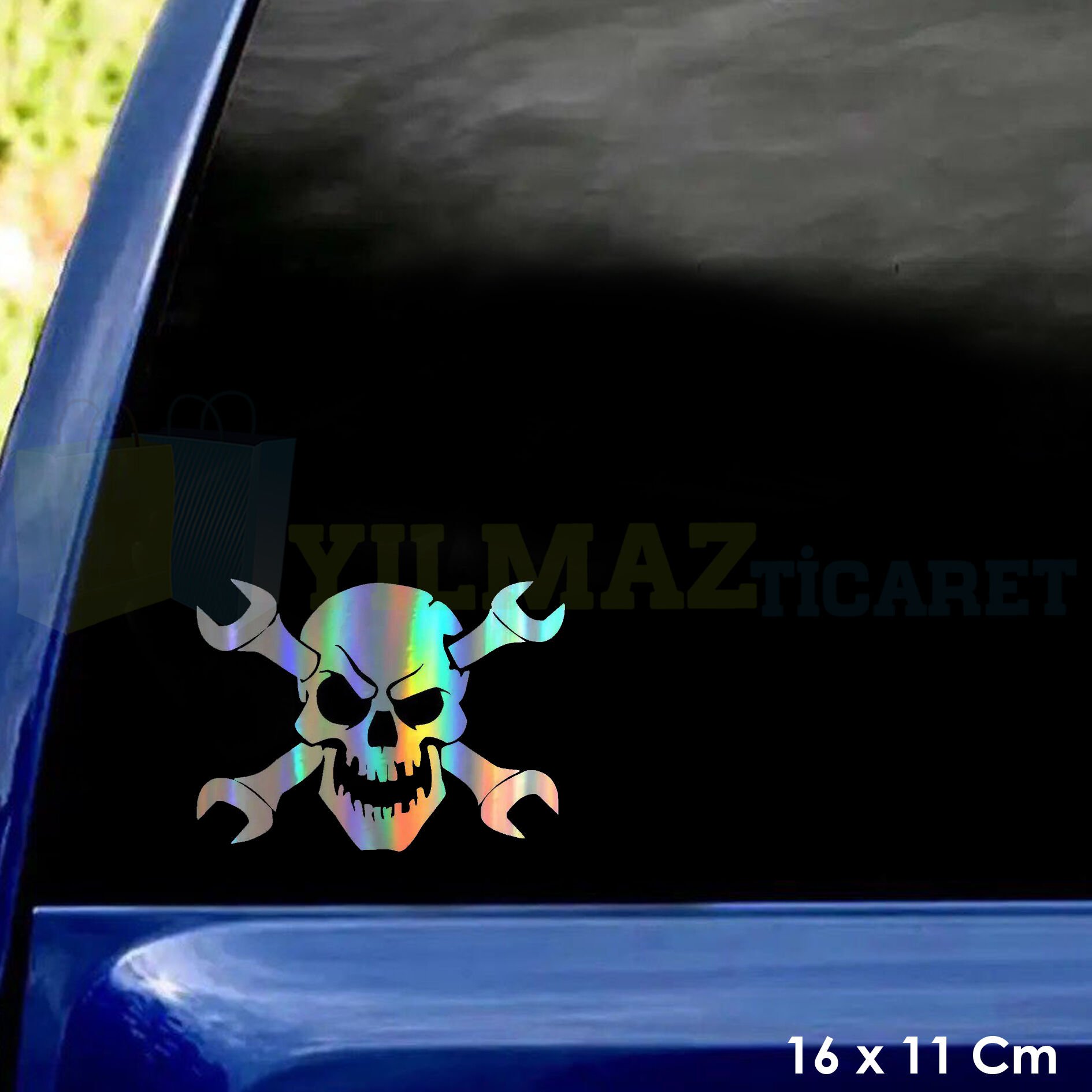 Kuru Kafa Tamirci Hologram Motosiklet Araba Oto Sticker Çıkartma Etiket Çıkartma 16 x 11 Cm
