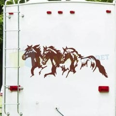 Karavan Çekme Koşan At Oto Sticker Yapıştırma Modifiye Etiket