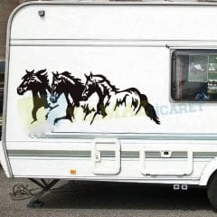 Karavan Çekme Koşan At Oto Sticker Yapıştırma Modifiye Etiket