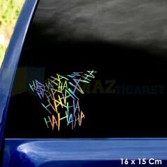 Ha Ha Ha Cam Hologram Oto Motosiklet Sticker Etiket Yapıştırma Çıkartma Aksesuar 16 x 15 Cm