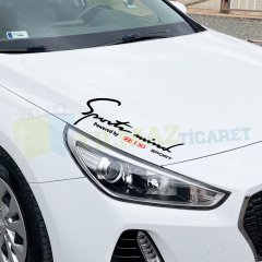 Hyundai İ30 Logo Sport Mind Kaput Far Oto Sticker Yapıştırma