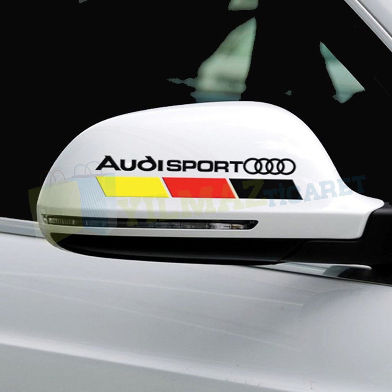 Audi Sport Logo Yan Ayna Oto Sticker Etiket Yapıştırma 1 Çift
