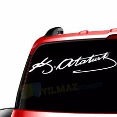 Kemal Atatürk İmza Oto Sticker Araba Etiket Araç Yapıştırma 2 Ad