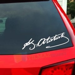 Kemal Atatürk İmza Oto Sticker Araba Etiket Araç Yapıştırma 2 Ad