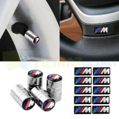 Bmw M Logo Arma Sibop Kapağı Metal Jant Vites Torpido Direksiyon Damla Sticker Etiket 4+10 Adet