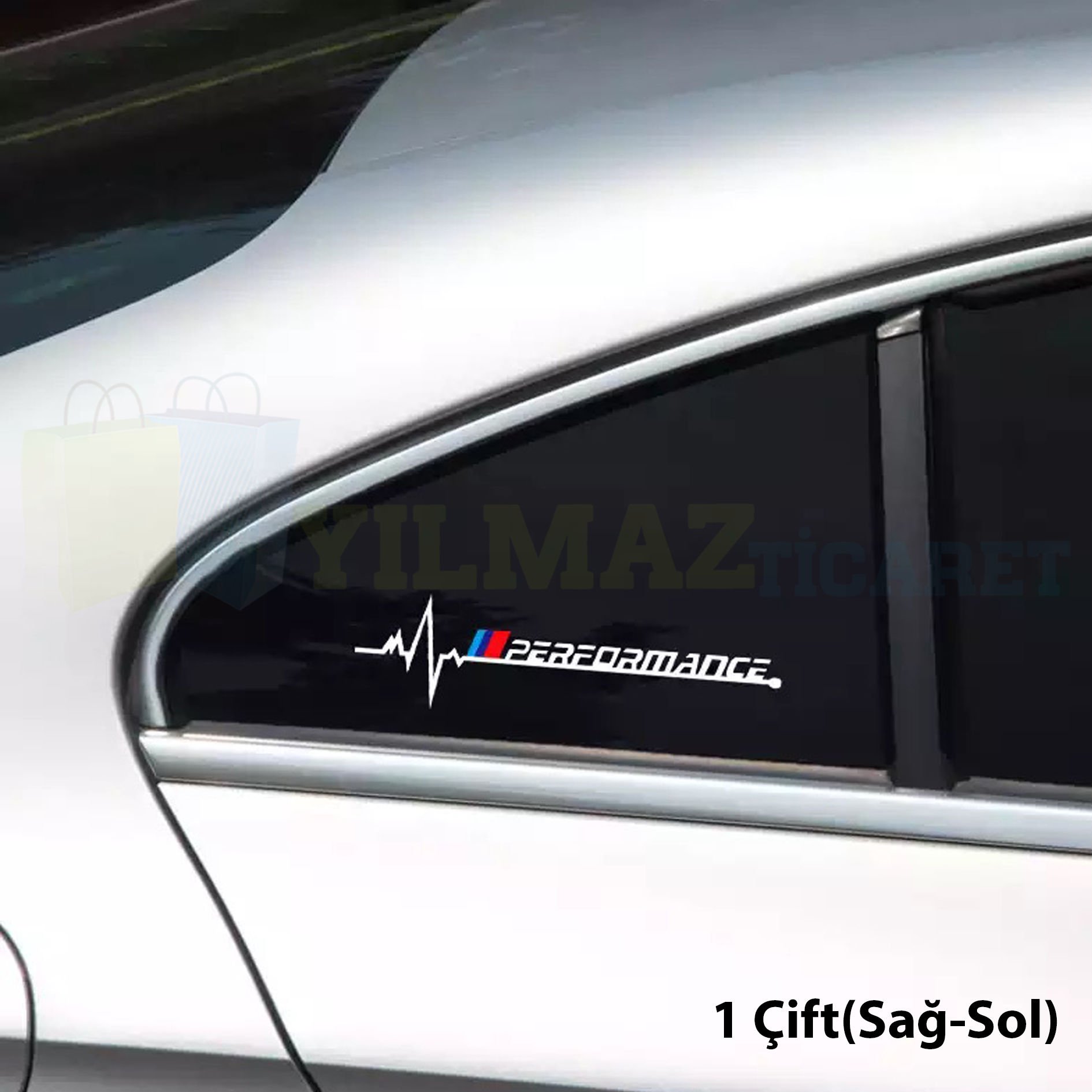 Bmw M Performance Logo Kelebek Cam Oto Sticker Etiket Yapıştırma