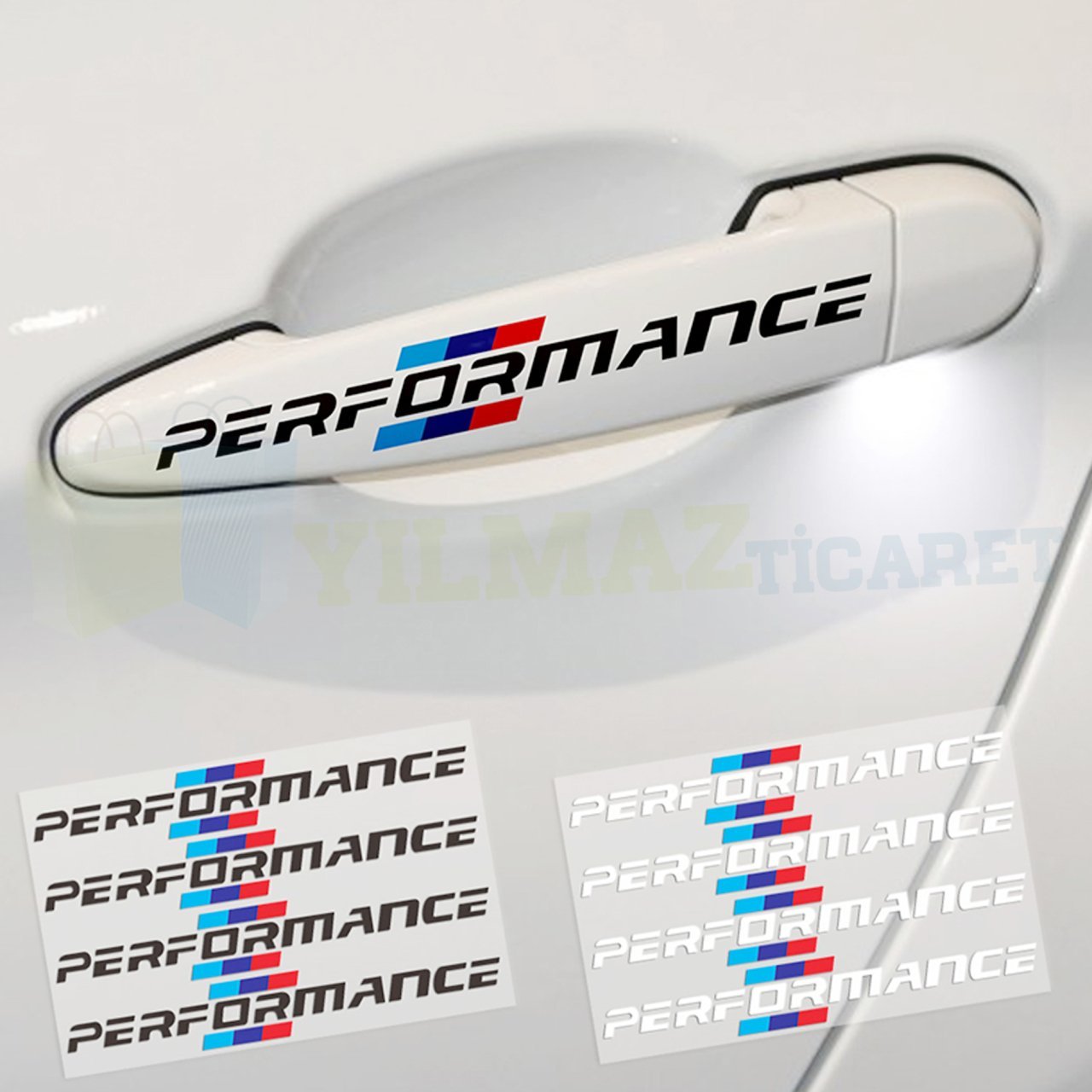 Bmw M Performance Logo Kapı Kolu Jant Oto Sticker Yapıştırma 4 Adet