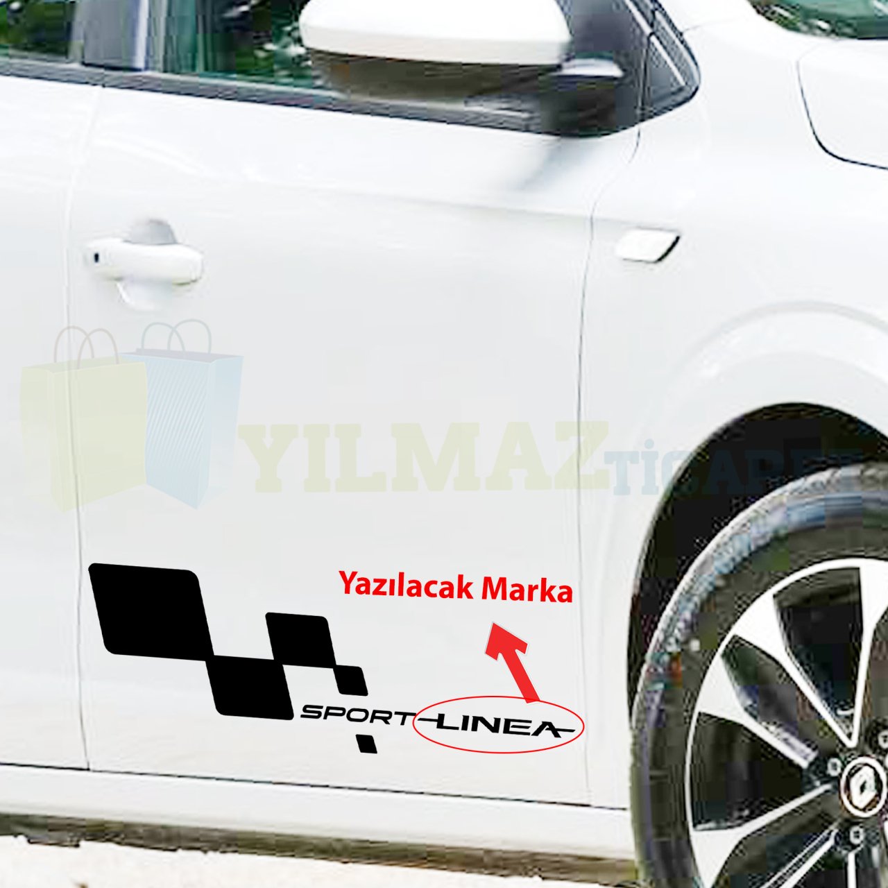 Tüm Araçlara Size Özel Sport Yan Kapı Altı Oto Sticker Etiket 2 Adet