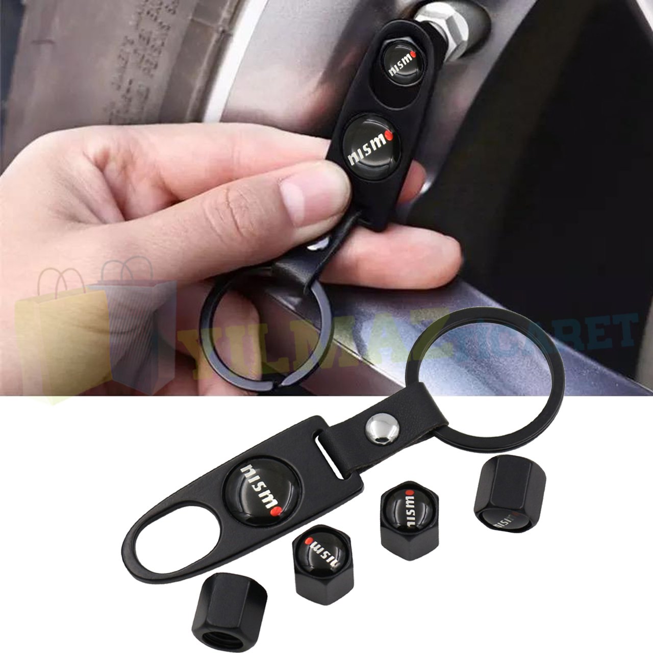 Nissan Nismo Logo Sibop Kapağı Anahtarlık Set Paslanmaz Çelik Yüksek Kalite
