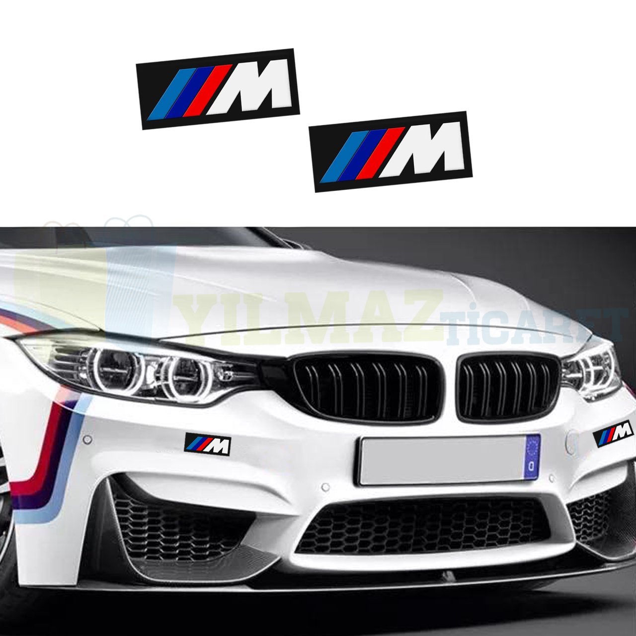 Bmw M Logo Depo Kapağı Bagaj Tampon Oto Sticker Yapıştırma 2 Adet