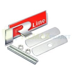 Volkswagen R Line Ön Panjur Izgara Vidalı Metal Arma Amblem Logo Kırmızı Yüksek Kalite