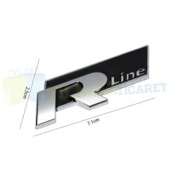 Volkswagen R Line Bagaj Logo Arma Amblem Passat CC Tiguan Paslanmaz Çelik Siyah