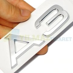 Audi A3 Yazı Arka Bagaj Logo Amblem Arma Plastik 3M Yapıştırma Yüksek Kalite