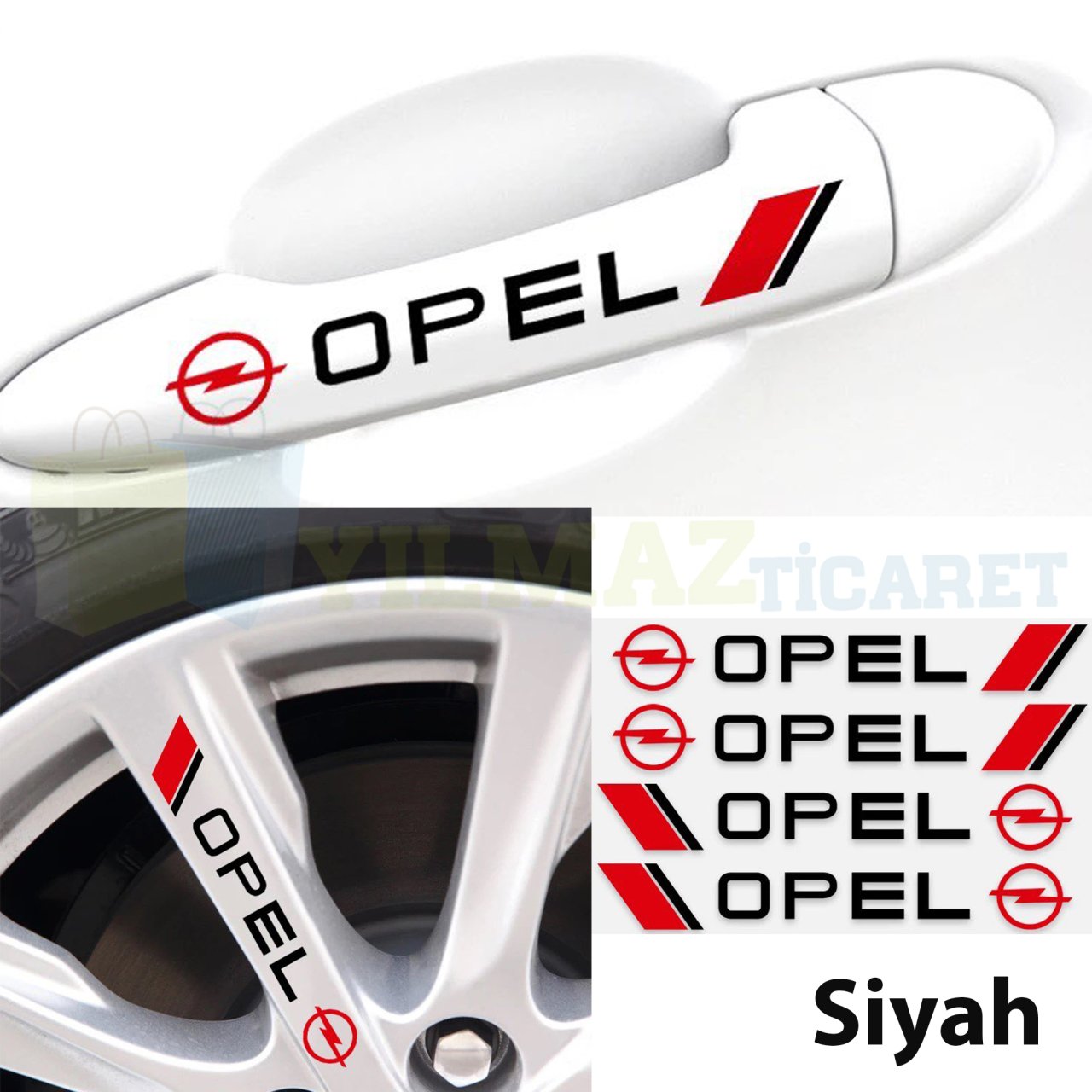 Opel Logo Kapı Kolu Jant Tampon Oto Sticker Yapıştırma 4 Adet