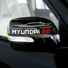 Hyundai Logo Yan Ayna Şerit Oto Sticker Yapıştırma Etiket Çıkartma 1 Çift Kaliteli Folyo