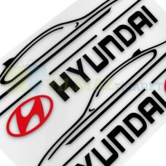 Hyundai Logo Yan Ayna Şerit Oto Sticker Yapıştırma Etiket Çıkartma 1 Çift Kaliteli Folyo