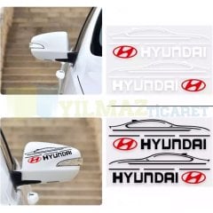 Hyundai Logo Yan Ayna Şerit Oto Sticker Yapıştırma Etiket Çıkartma 1 Çift Kaliteli Folyo