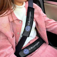 Volkswagen Logo Nakış İşleme Karbon Emniyet Kemer Pedi 2 Adet