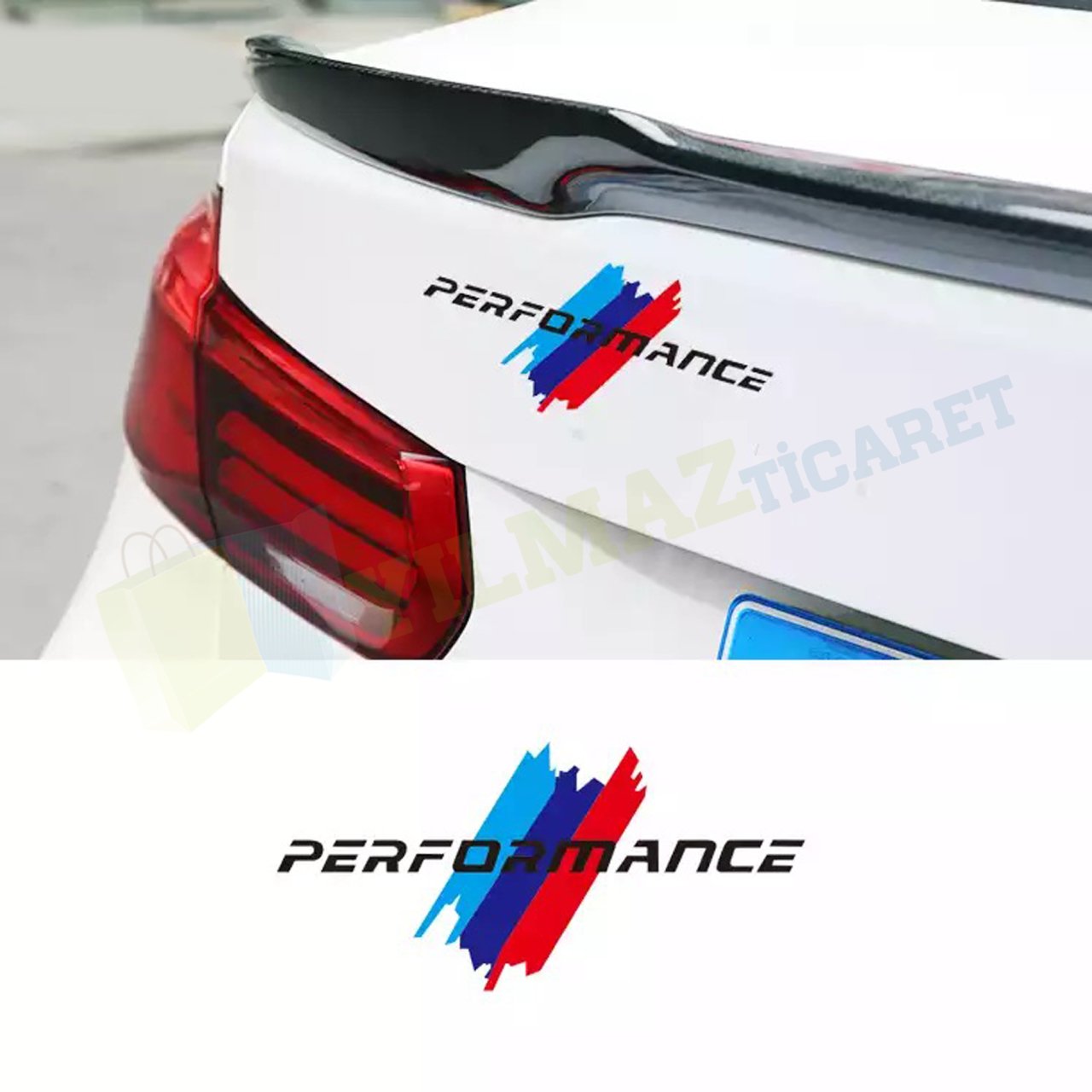 Bmw M Performance Oto Sticker Bagaj Depo Kapağı Çamurluk Etiket