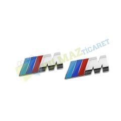 Bmw M Metal Yan Çamurluk Logo 2 Adet Set Küçük Süper