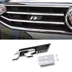 Volkswagen B8 Passat R Line Vidalı Ön Panjur Logo Arma Amblem Paslanmaz Çelik Siyah