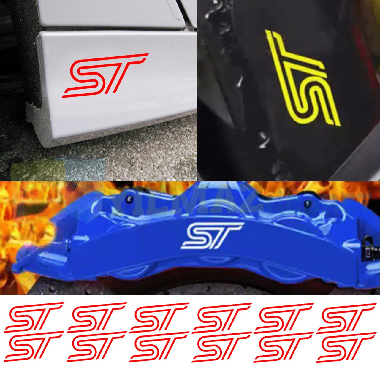 Ford St Logo Jant Kaliper Kapağı Marşpiyel Oto Sticker Yapıştırma Etiket 12 Adet Kaliteli