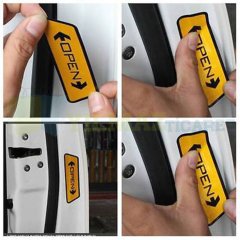 Araba Kapı Open Oto Sticker Etiket Yapıştırma Çıkartma 4 Adet Kaliteli Folyo 10 x 3 Cm