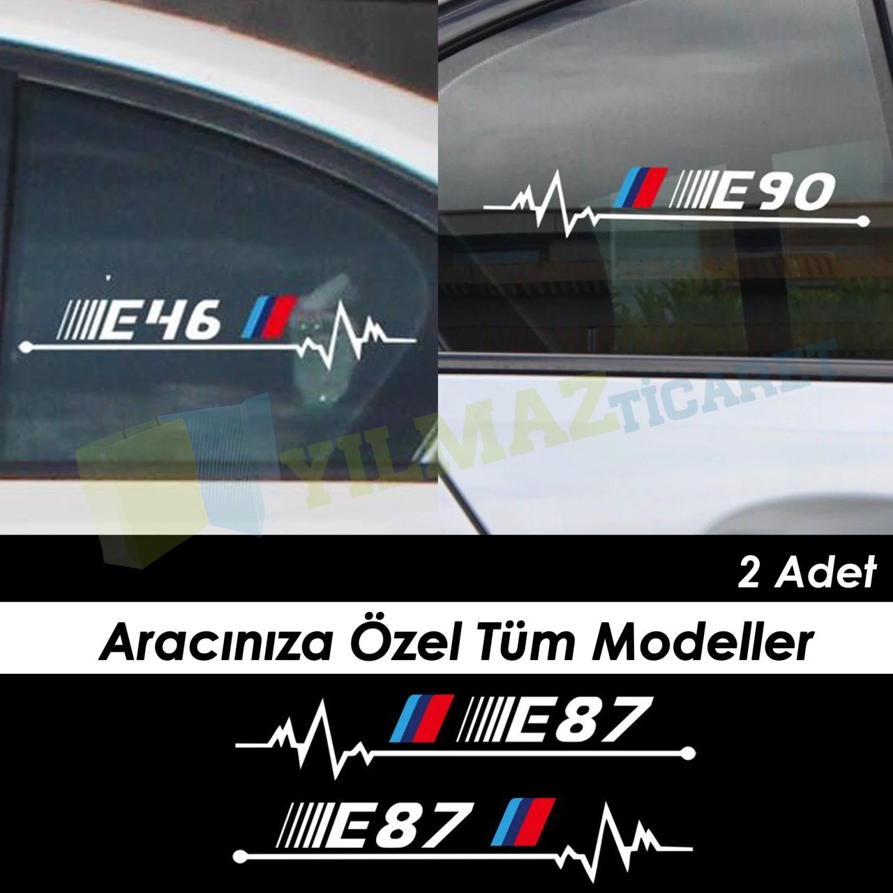 Bmw M Kalp Atış Ritim Oto Sticker E46 E90 E60 E39 E36 F30 F10 E70