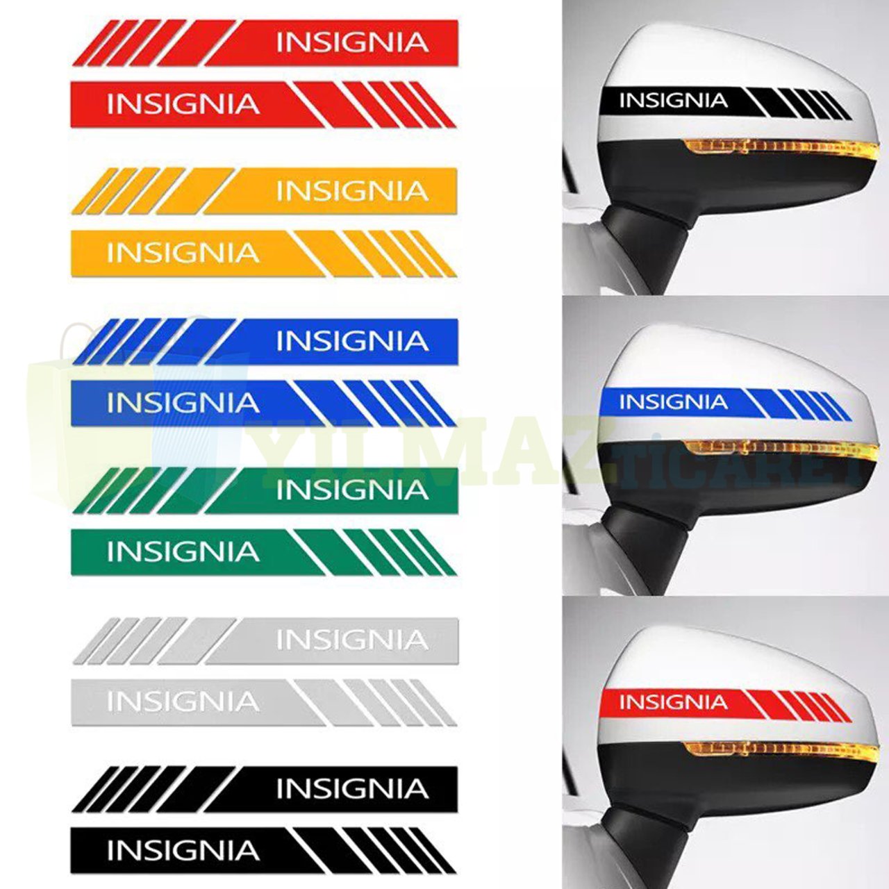 Opel İnsignia Yan Ayna Şerit Sticker Çıkartma Yapıştırma Araç Etiket 6 Adet Kaliteli Folyo