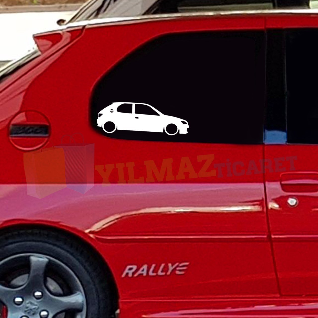 Peugeot 306 Basık Araç Kelebek Cam Oto Sticker 1 Çift Yapıştırma