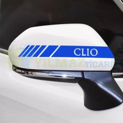 Renault Clio Yan Ayna Şerit Sticker Çıkartma Yapıştırma Araç Etiket 6 Adet Kaliteli Folyo