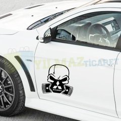 Mitsubishi Logo Arma Kurukafa Oto Sticker Araba Yapıştırma Etiket