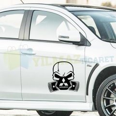 Mitsubishi Logo Arma Kurukafa Oto Sticker Araba Yapıştırma Etiket