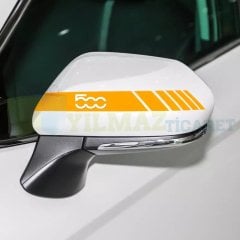 Fiat 500 Yan Ayna Kapağı Şerit Sticker Çıkartma Yapıştırma Araç Etiket 6 Adet Kaliteli Folyo