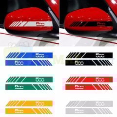 Fiat 500 Yan Ayna Kapağı Şerit Sticker Çıkartma Yapıştırma Araç Etiket 6 Adet Kaliteli Folyo