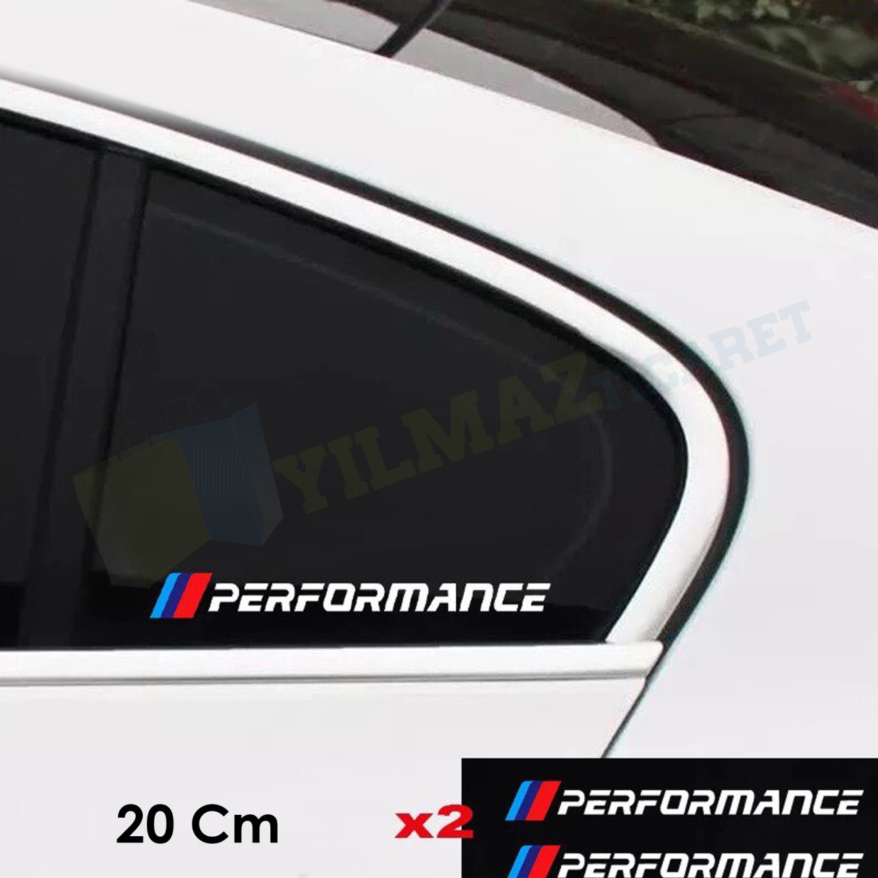 Bmw M Performance Tampon Kelebek Cam Oto Sticker Yapıştırma 2 Ad
