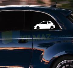 Fiat 500 Basık Araç Kelebek Cam Oto Sticker Araba Yapıştırma 2 Ad
