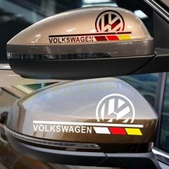 Volkswagen Logo Yan Ayna Oto Sticker Araba Etiket Yapıştırma 2 Ad