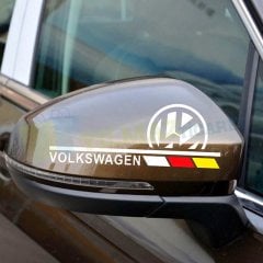 Volkswagen Logo Yan Ayna Oto Sticker Araba Etiket Yapıştırma 2 Ad