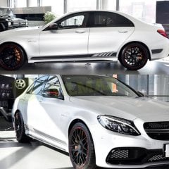 Mercedes W205 C63 Amg Yan Etek Şerit Oto Sticker Yapıştırma 2 Ad