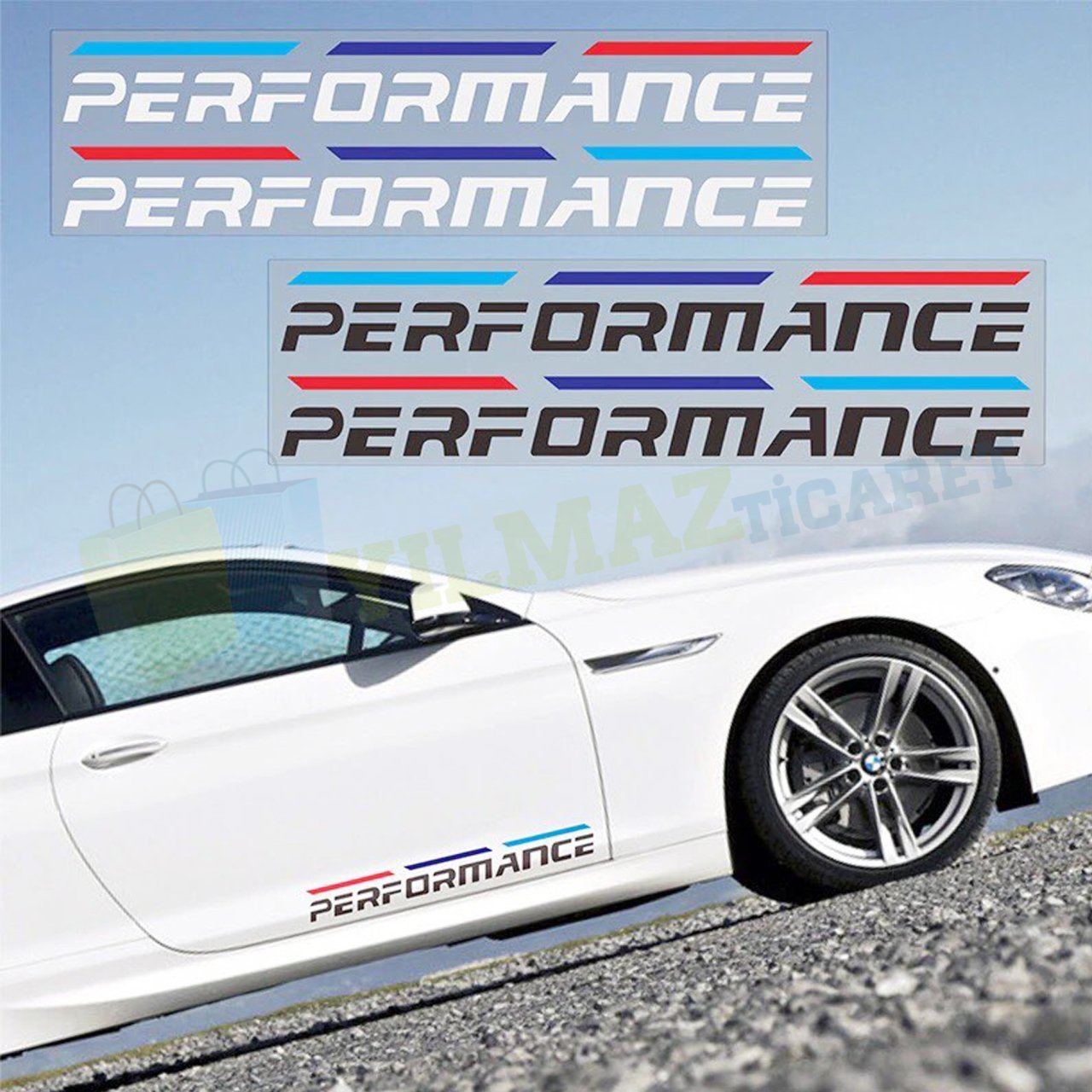 Bmw M Performance Yan Kapı Tampon Oto Sticker Yapıştırma 2 Adet