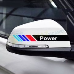 Bmw M Power Yan Ayna Kapağı Oto Sticker Etiket Yapıştırma 1 Çift
