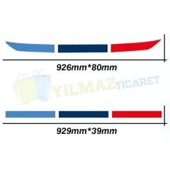 Bmw M Ön Arka Tampon 3 Renk Sticker Set Yapıştırma Etiket 6 Parça