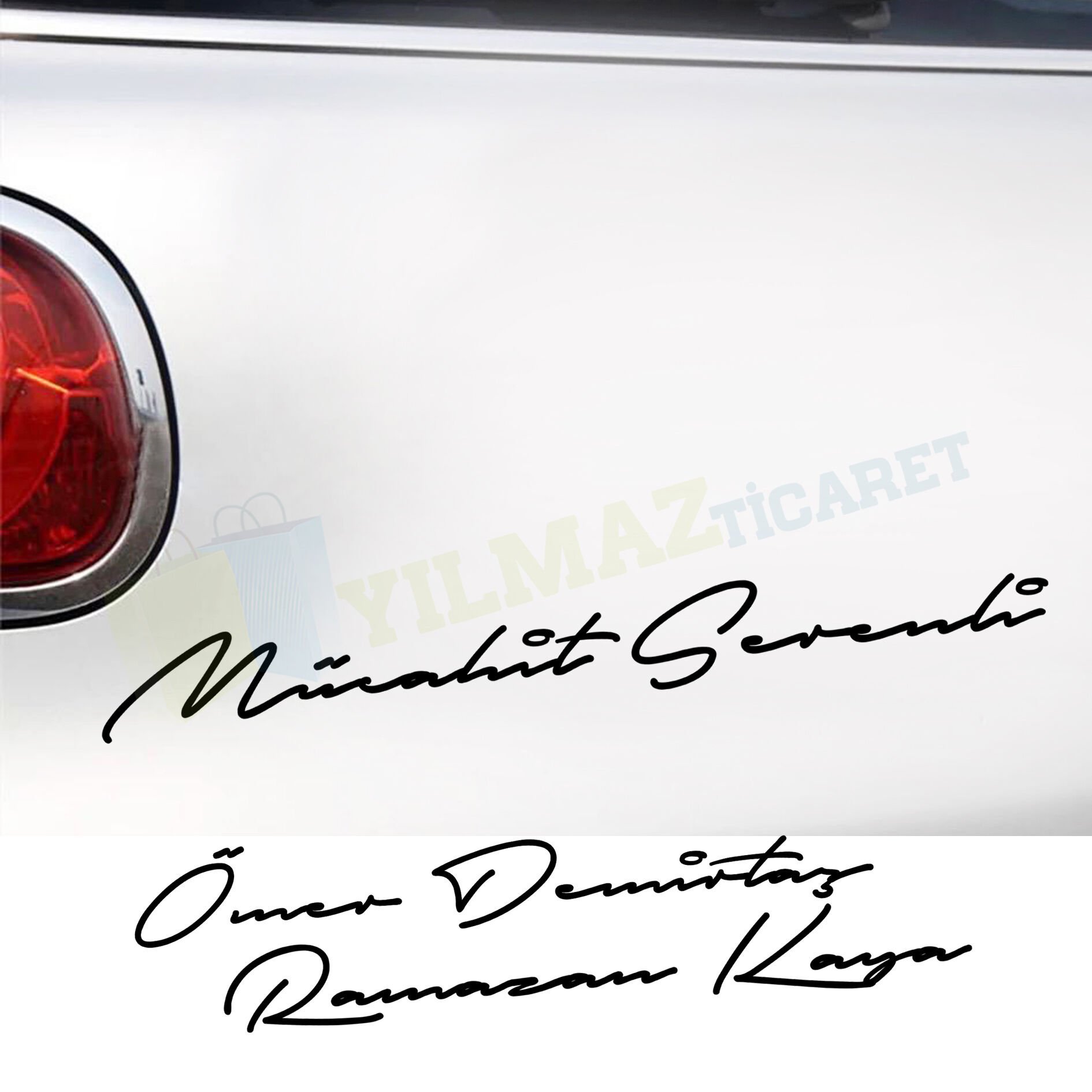 Kişiye Size Özel İsim İmzası Ad Soyad Oto Sticker Araba Motosiklet Etiket 2 Adet